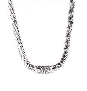 Silver Flat Popple Cubic Necklace