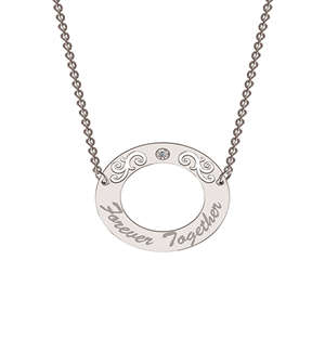 MeMi Circle and Diamond Personalised Necklace