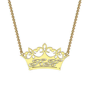 MeMi Crown Yellow Gold Elaborate Necklace