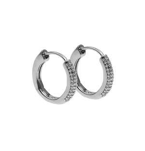 9KT White Gold Diamond Huggie Earrings