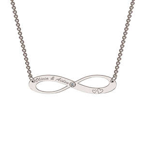 MeMi Silver Infinity Personalised Necklace