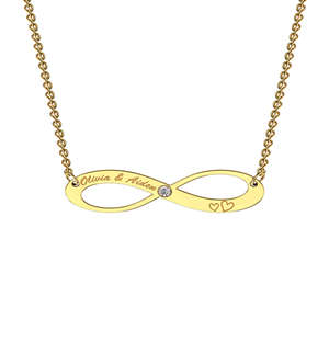 MeMi 9kt Yellow Gold Infinity Necklace