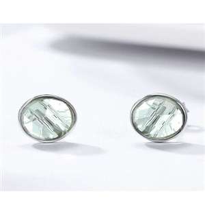 Silver Cubic Birthstone Studs