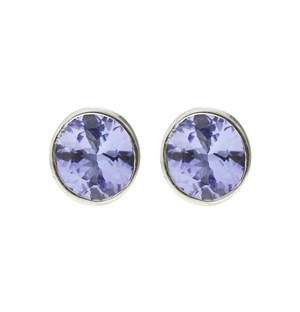Silver Oval 1.25ct Tanzanite Bezel Stud Earrings