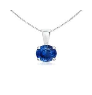 Silver 925 Claw set Sapphire Necklace