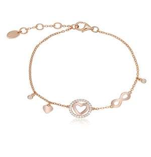 Silver RG Heart and Infinity Cubic Bracelet