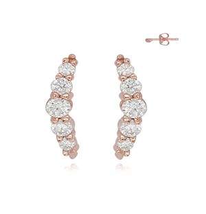 Silver RG Cubic Curved Earrings