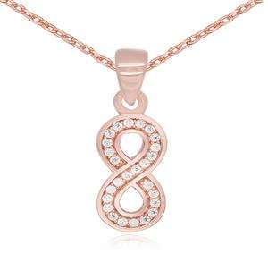 Silver Cubic Rose Infinity Necklace