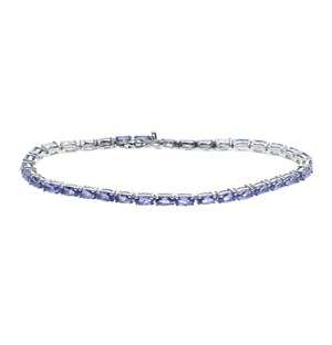 Silver Oval 9,07ct Claw Tanzanite Bracelet