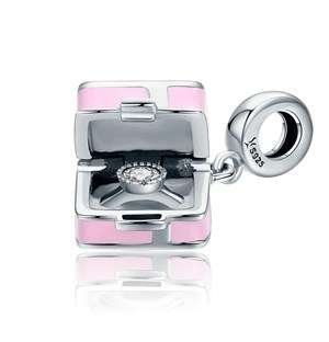 Silver Engagement Ring Will You Marry Me Charm