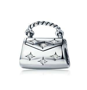 Silver and Cubic Handbag Charm