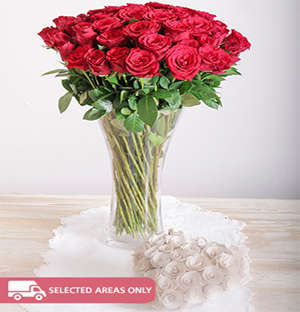 Red Roses in a Vase