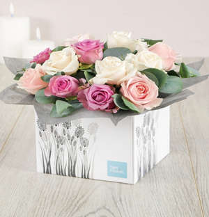 Pastel Box of Roses
