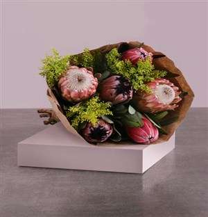 Protea Mix Bouquet in Craft Wrapping