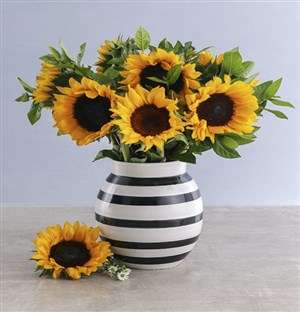 Mothers Day Sunflowers In Striped Vase