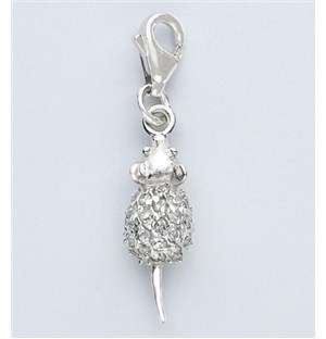 Miss Silver Cubic Mouse Charm