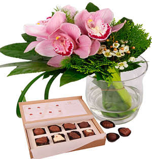 Belgian Chocolates and Orchids