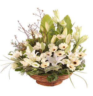 White Flower Basket