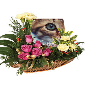 Cat Lover Flower Basket