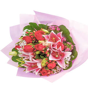 Stargazers and Roses Bouquet