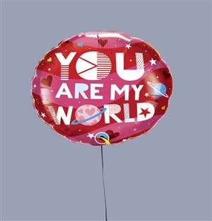 Romantic You Are My World Balloon