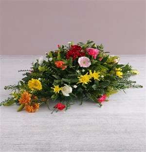 Floral Mix Funeral and Coffin Display