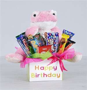 Pink Birthday Frog and Choc Box