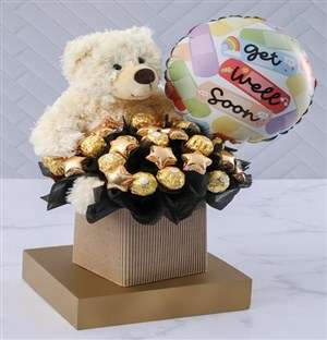 Choc Teddy Feel Better Edible Arrangement