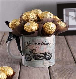 Ferrero and Motorbike Arrangement in Mug