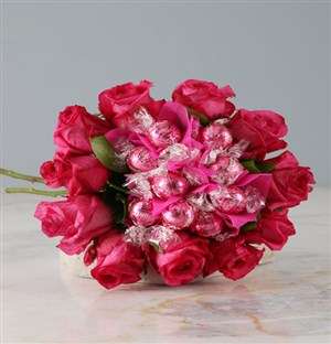 Pink Rose and Lindt Bouquet