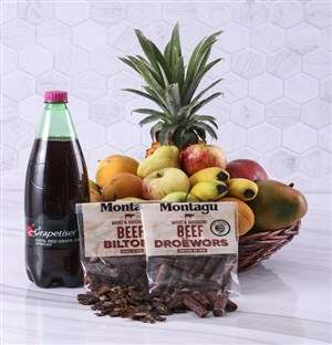 Fruit with Sparkling Juice and Biltong Gift