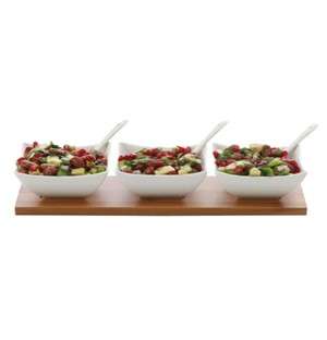 Maxwell and Williams White Basics Bamboo Salsa Set