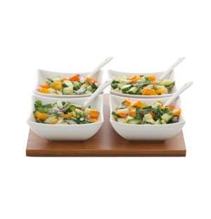 Maxwell and Williams White Large Bamboo Salsa Set