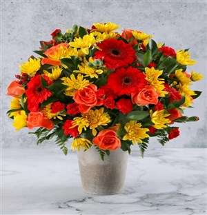 Red and Yellow Mix of Flowers