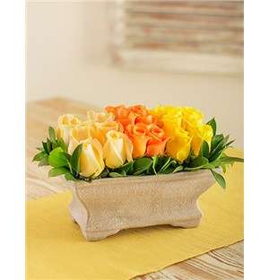 Rose Trio Pottery Arrangement