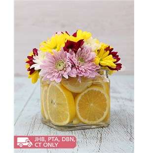 Orange Breeze in a Square Vase