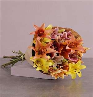 Lilies in Craft Paper