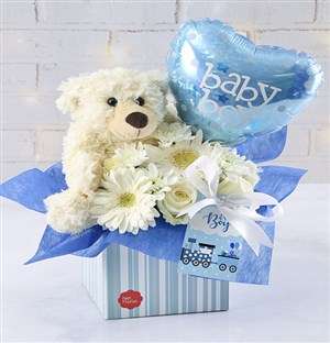 Baby Boy Flower Gift Box