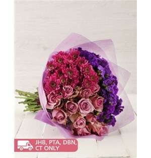 Purple Rose and Spray Bouquet