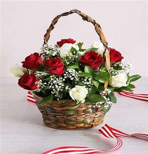 Basket of Radiant Roses