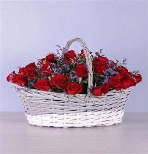 Basket of Red Roses