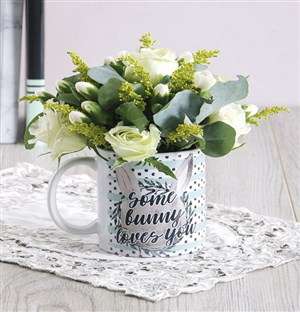 Some Bunny Loves you Floral Mug Arrangement
