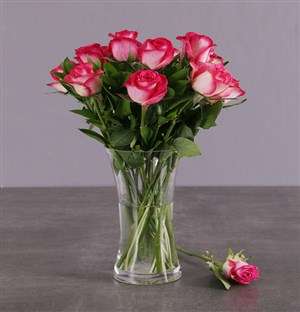 Cerise Roses in a Vase