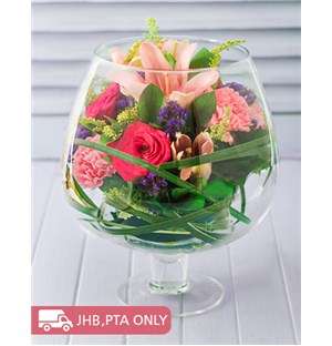 Floral Mixture in a Brandy Vase