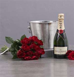 Red Roses and Moet and Ice Bucket