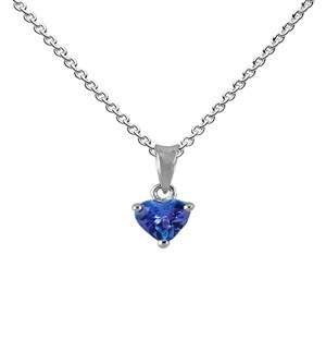 9KT White Gold Heart 0.50ct Tanzanite Pendant