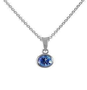 9KT White Gold Round Tube 0.50ct Tanzanite Pendant