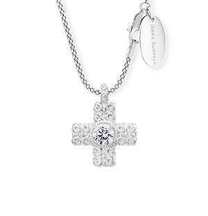 Jenna Clifford Rose Encrusted Cross Necklace