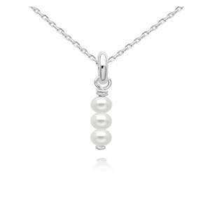 Silver Fresh Water Pearl Drop Necklace