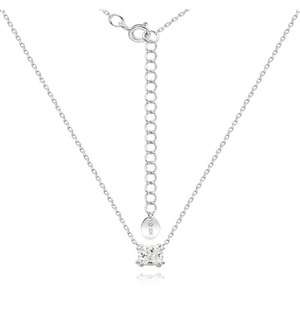 Silver 4 Claw Square Cubic Necklace